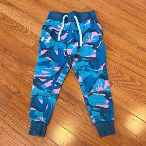 Under Armour Kids Blue and Pink Camouflage Joggers